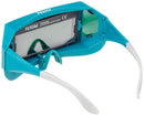 Auto-darkening welding glasses