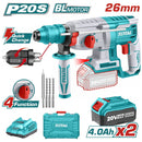 TOTAL Lithium-ion rotary hammer 20V / 4Ah