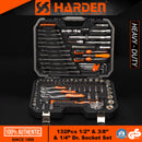 132Pcs 1/2 " &3/8" &1/4 " Dr. Socket set - 510822