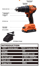 20V Brushless Cordless Impact Drill (1 battery + 1 charger) - 758228