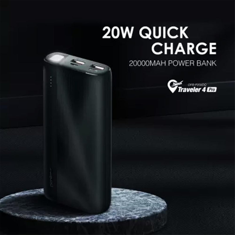 Oraimo 20W 20000mAh (Quick Charge Power Bank With LED Torch Light-Black)