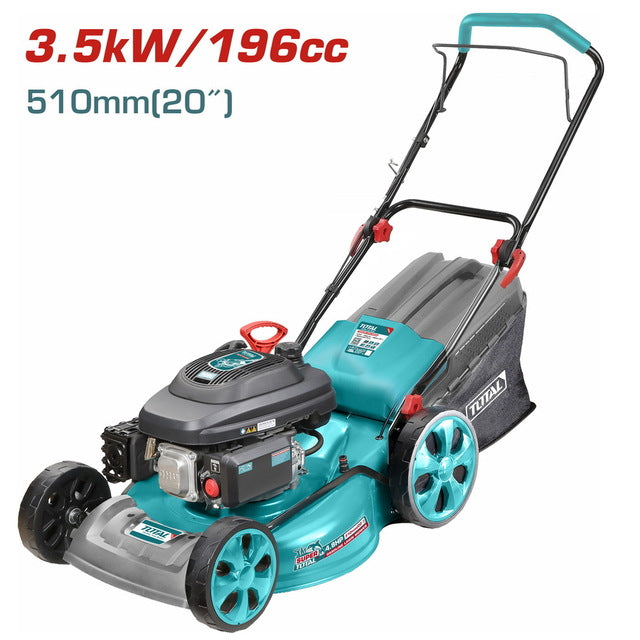 TOTAL Gasoline lawn mower hand push 196cc / 4.8hp / 51cm