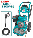 TOTAL Gasoline pressure washer 6.0hp 214bar (Industrial) - TGT250105