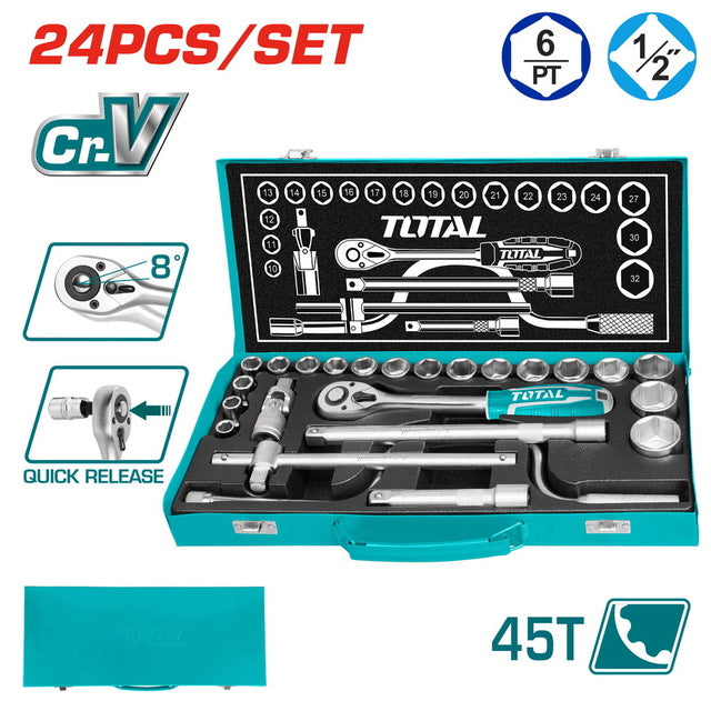 24PCS 1/2" Socket set