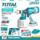 TOTAL cordless Spray Gun - TSGLI20042 (Battery & Charger Including)