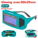 Auto-darkening welding glasses