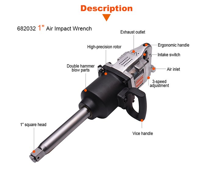 1" Air Impact Wrench - Harden - 682032