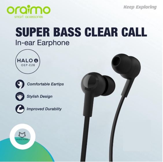 Oraimo Halo 4 Bass Stereo In Ear Earphone OEP-E26