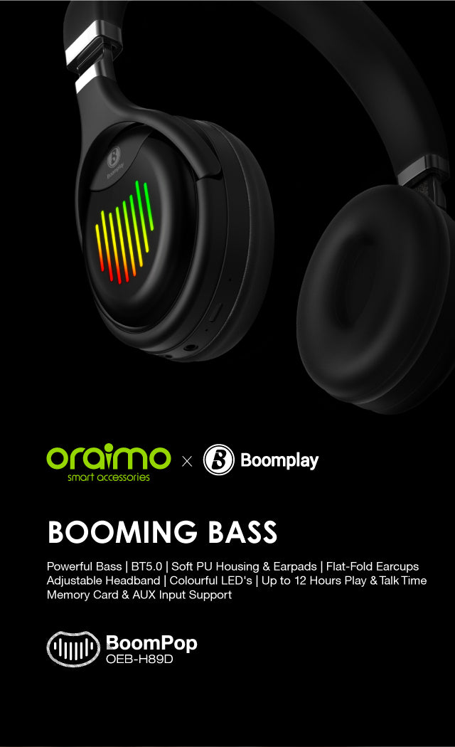 Oraimo OEB-H89D(BOOMING BASS)  Bluetooth Wireless Headphone