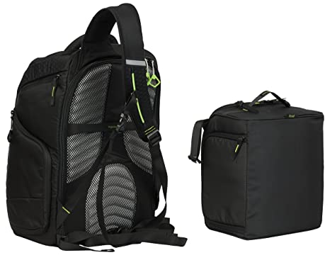 Black Plain DSLR Camera Backpack with Crossed Shoulder Strap