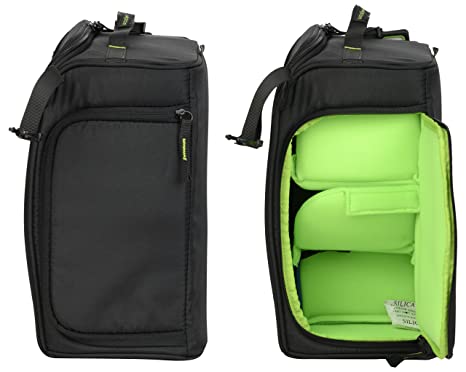 Black Plain DSLR Camera Backpack with Crossed Shoulder Strap