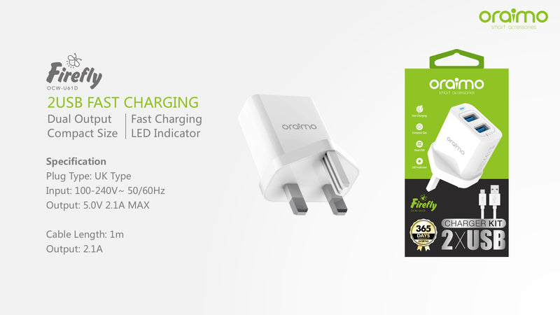 Oraimo Dual USB Charger Kit