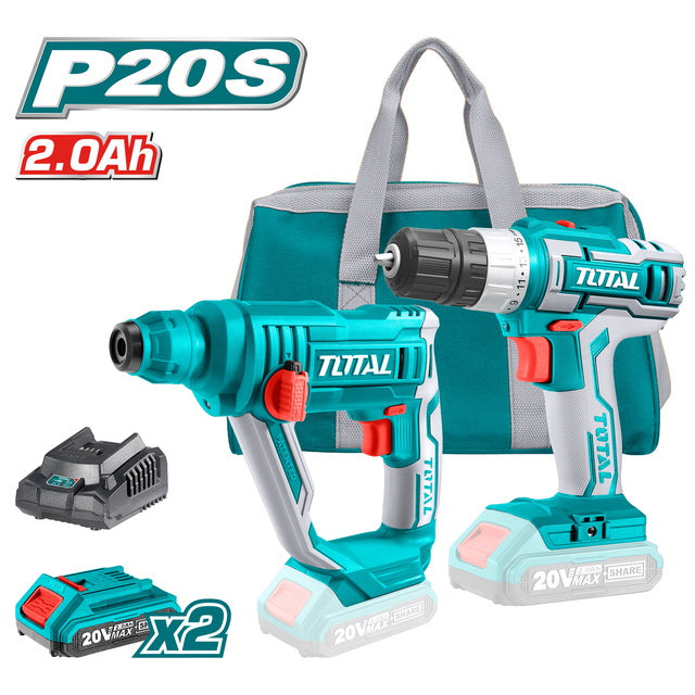 TOTAL Li-ion CORDLESS COMBO KIT 20V / 2Ah