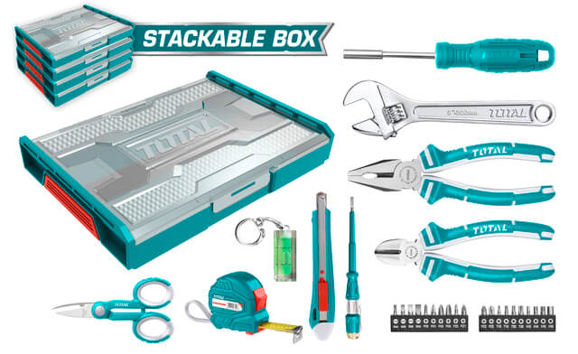 TOTAL 29PCS HOUSEHOLD TOOLS SET