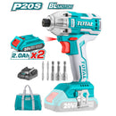 TOTAL IMPACT DRIVER Li - ion 20V / 2Ah / 170Nm