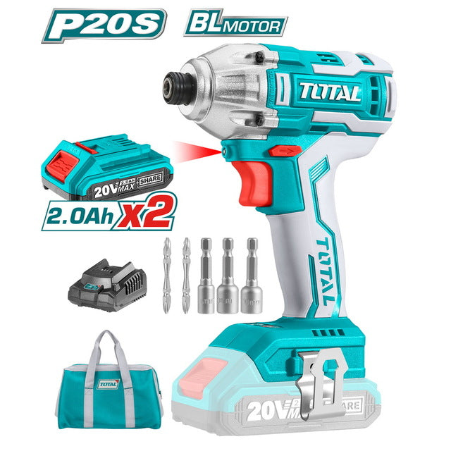 TOTAL IMPACT DRIVER Li - ion 20V / 2Ah / 170Nm